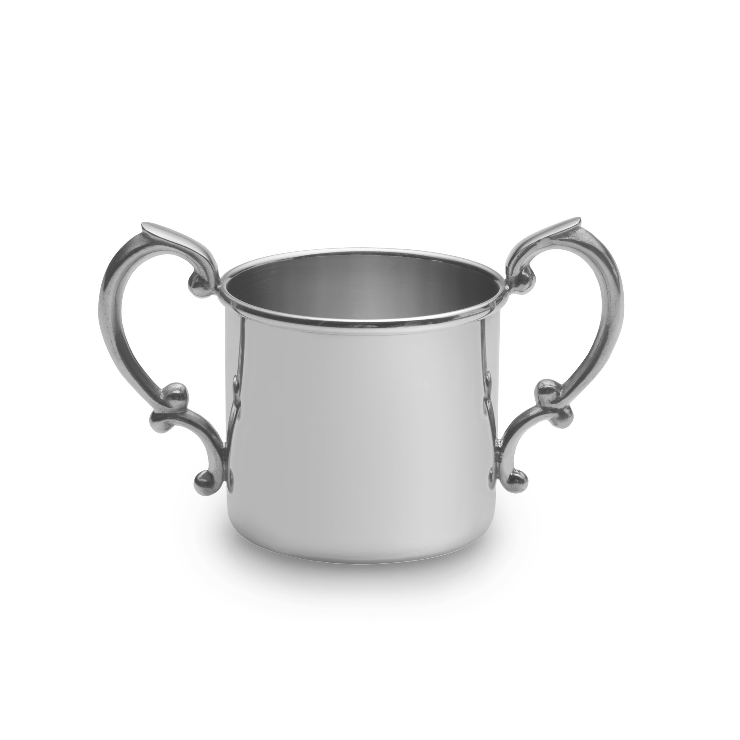 Empire Silver™ Double Handle Pewter Baby Cup - Classic Christening Gift for Newborns, Baptism Keepsake, First Communion Present - Perfect for Baby Showers, Milestone Celebrations & Family Heirlooms