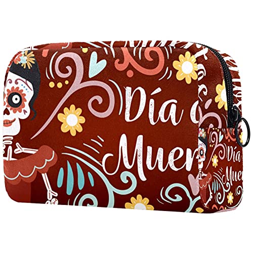 Funny Skeleton Toiletry Bag for Women - Travel Cosmetic Organizer with Zipper | Perfect for Halloween Trips & Gothic Travel Accessories