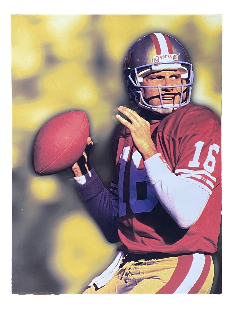 Joe Montana Stretched 30x42 San Francisco 49ers Canvas Wall Art - Vintage NFL Football Decor for Man Cave, Sports Bar & Game Room