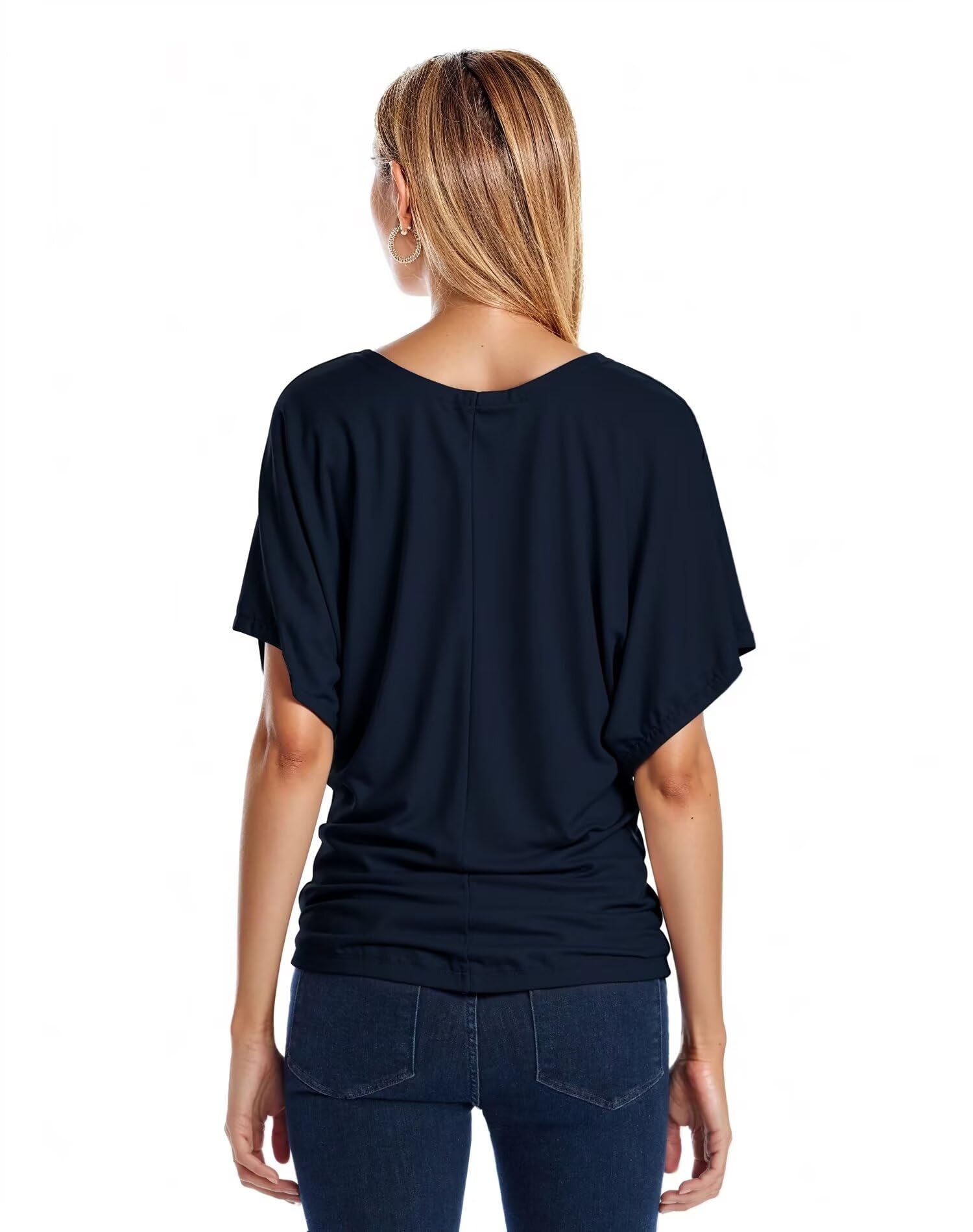 Hybrid & Company Women's Super Comfy Boat Neck Dolman Top Shirt - Soft Casual Blouse for Everyday Wear, Work & Weekend Outfits