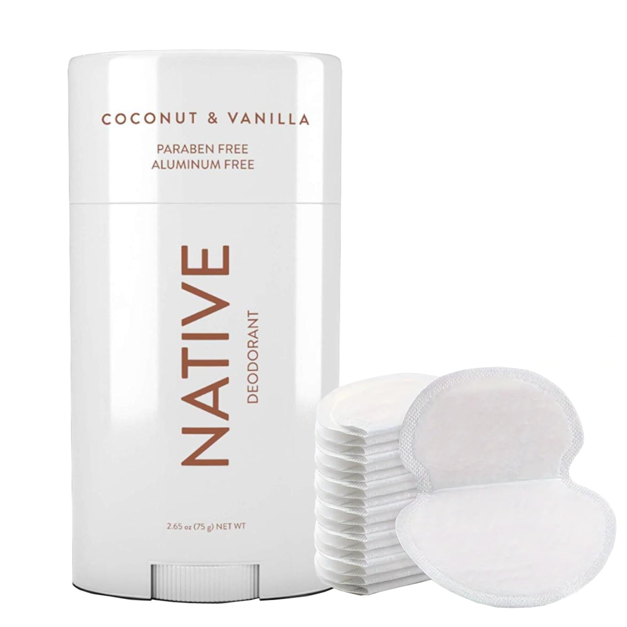 FII Native Coconut & Vanilla Whole Body Deodorant for Women & Men - 72-Hour Odor Protection, Aluminum-Free with Coconut Oil & Shea Butter, Bundle with 20 Underarm Sweat Pads - Ideal for Gym, Work & Daily Freshness