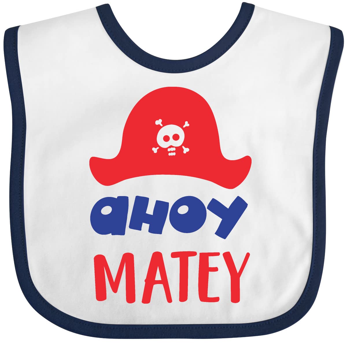 Ahoy Matey Pirate Hat Baby Bib - Skull and Bones Design - Soft Cotton Feeding Bib for Infants - Perfect for Pirate Themed Parties, Halloween Costumes, and Photo Shoots