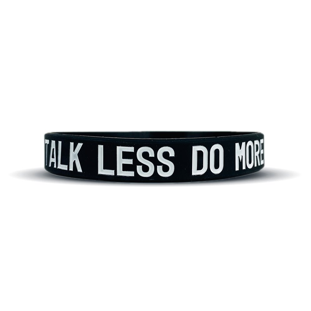 Motivational Wristband - Talk Less Do More Silicone Bracelet for Men & Women - Gym, Workout, Running, Sports & Daily Inspiration