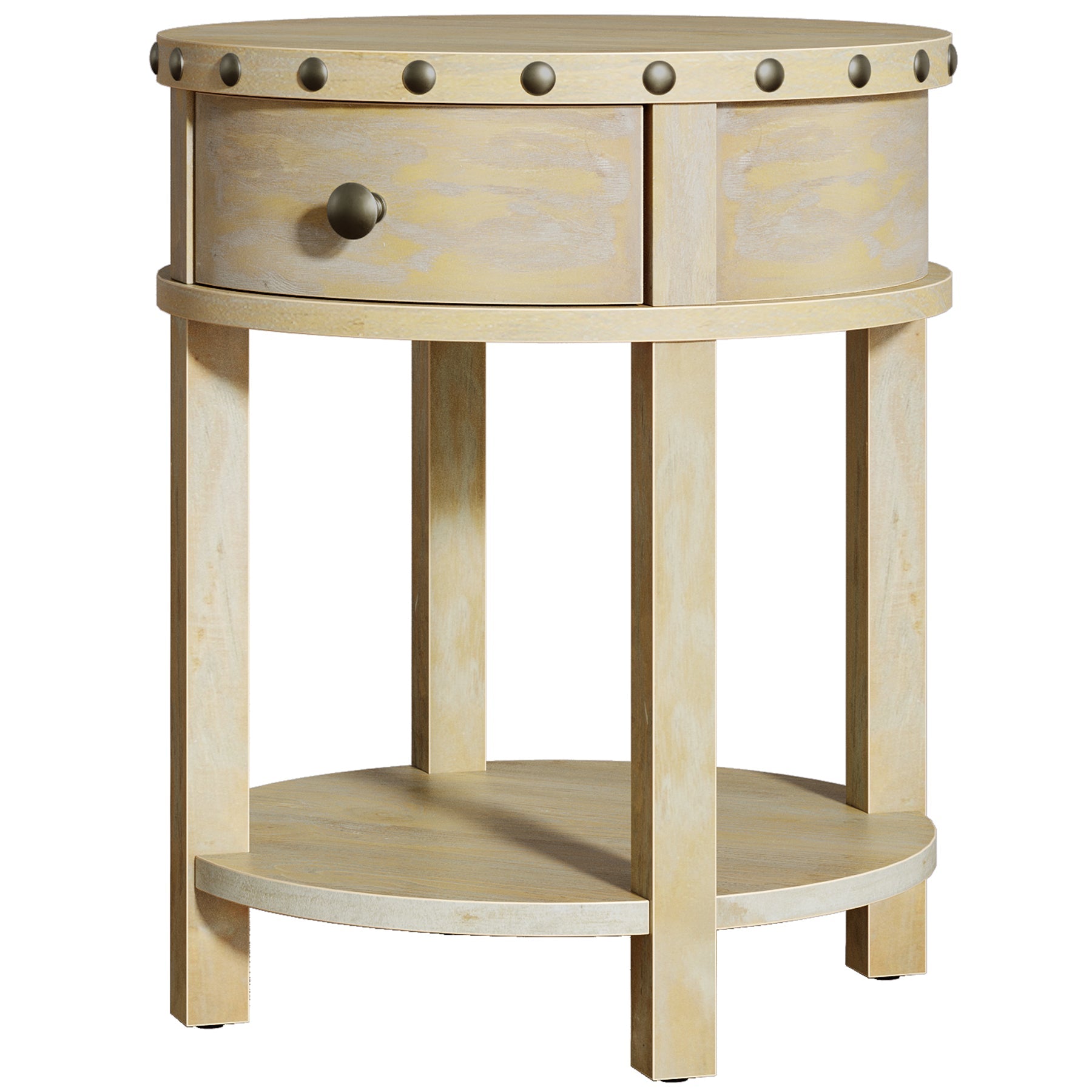 19.6 Inch Small End Table with Drawer and Bottom Shelf - Modern Nightstand, Living Room Side Table for Bedroom, Office, or Apartment