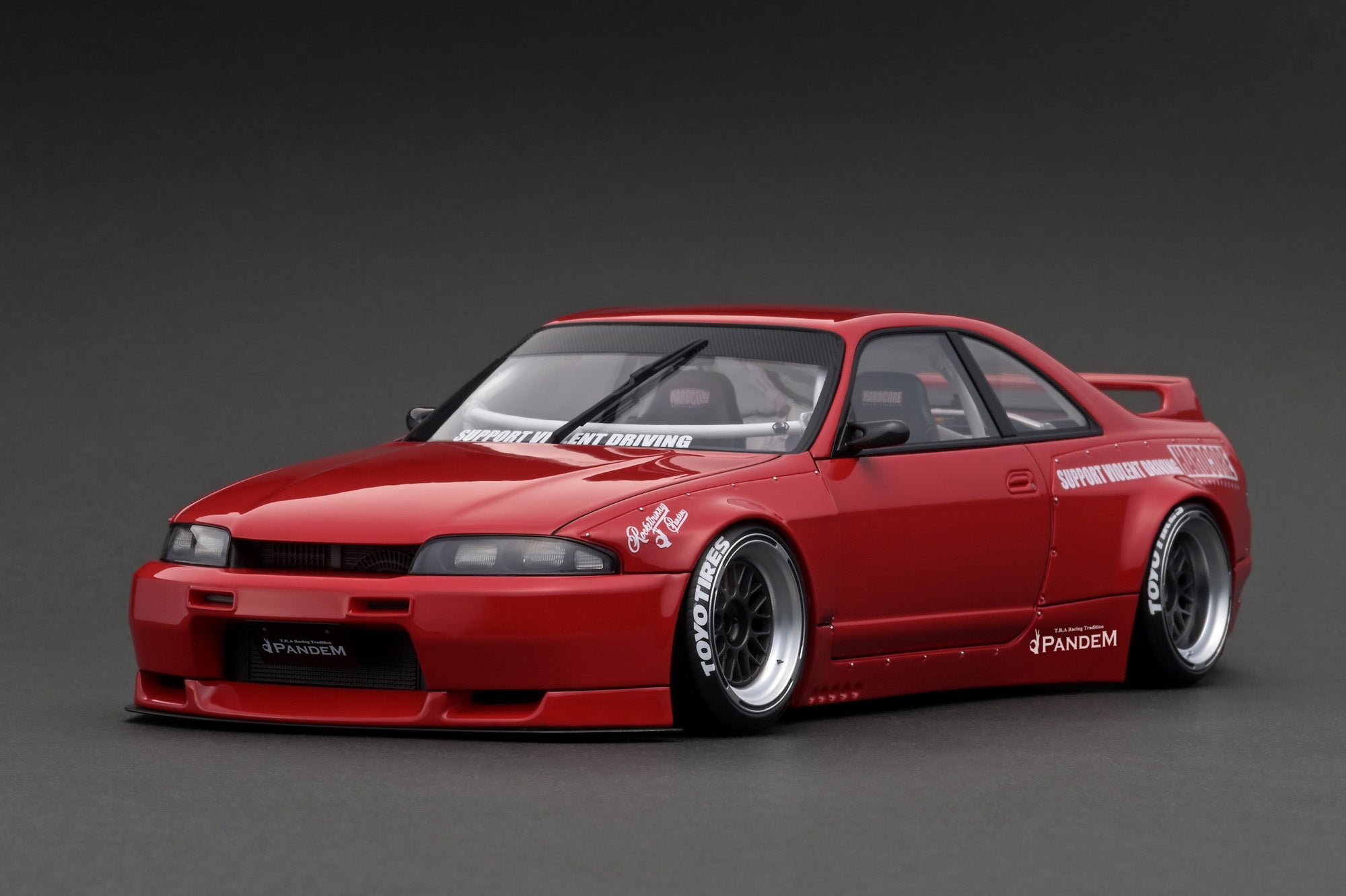 1:18 Scale Nissan Skyline GT-R (BNCR33) Pandem Widebody Model Car - Red Die-Cast Collectible for Car Enthusiasts & Display - Perfect for Home Office Decor, Gift for Auto Lovers
