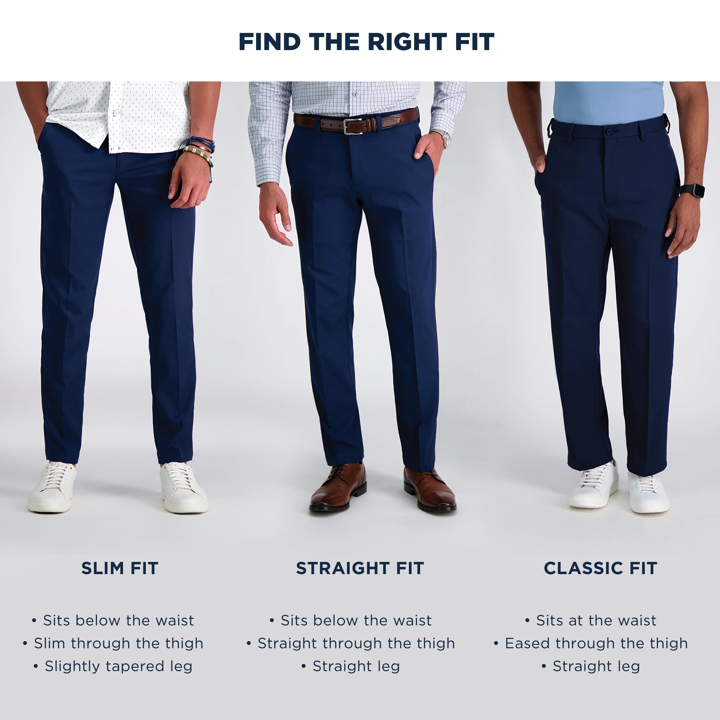 Haggar Men's Premium No-Iron Classic Fit Expandable Waist Dress Pants - Comfortable Office & Business Attire for Professional Men
