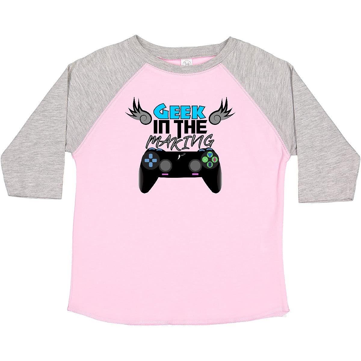Inktastic Geek in The Making Black Video Game Controller Toddler T-Shirt - Fun Gaming Apparel for Kids & Gamer Babies - Perfect for Birthday Gifts, Family Photos & Gaming Events