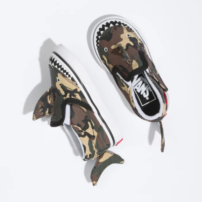 Vans Slip-On V Shark Camo Skate Shoes - Classic Checkerboard Sneakers for Men & Women | Perfect for Skateboarding, Casual Wear & Street Fashion