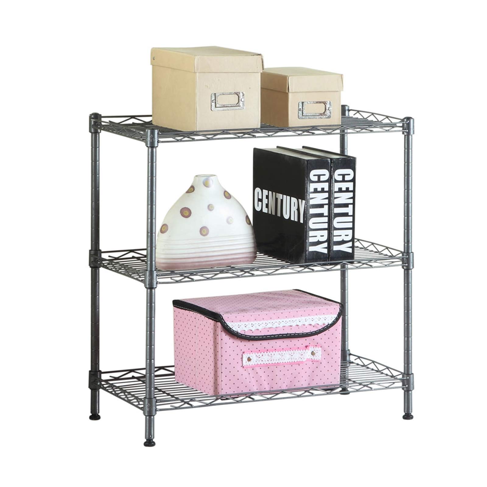 OASIS MARINE 3-Tier Heavy Duty Carbon Steel Wire Shelving Unit with PP Storage Rack - Space Saving Organizer for Garage, Kitchen, Pantry, and Warehouse Storage