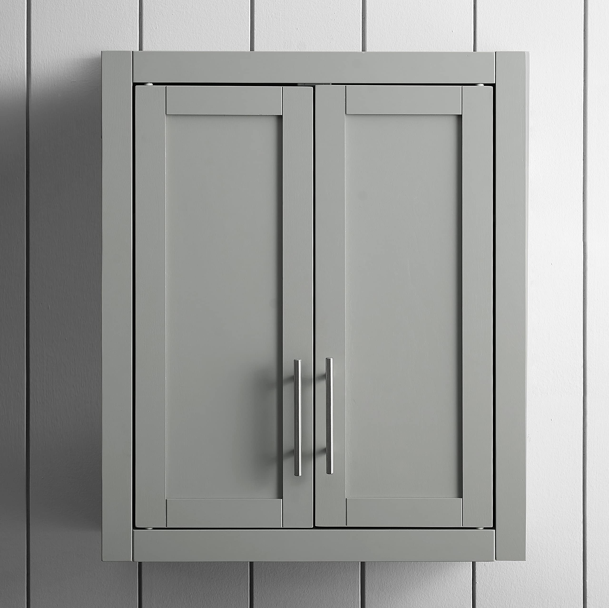 Crosley Savannah Wall Mounted Bathroom Storage Cabinet with Shelves - Gray Medicine Cabinet for Bathroom Organization & Space Saving - Perfect for Small Bathrooms, Apartments & Vanities