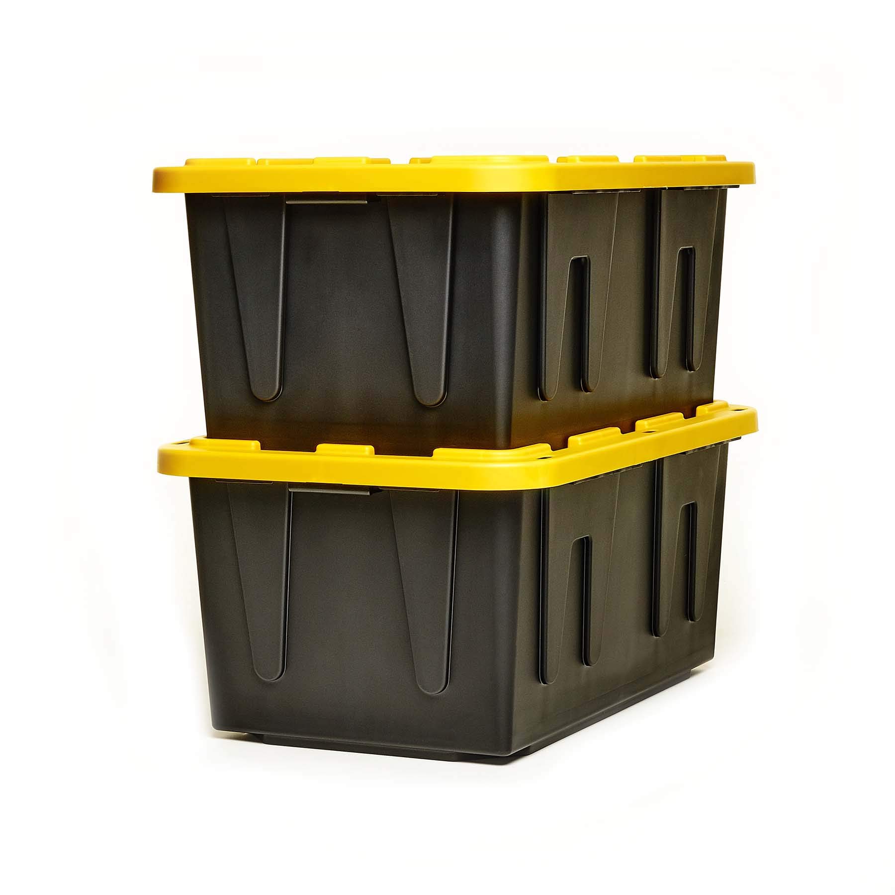 HOMZ Tough Durabilt Storage Tote Box - Heavy Duty Plastic Organizer for Home, Garage & Office Use - Stackable, Durable & Spacious Container for Organizing Supplies