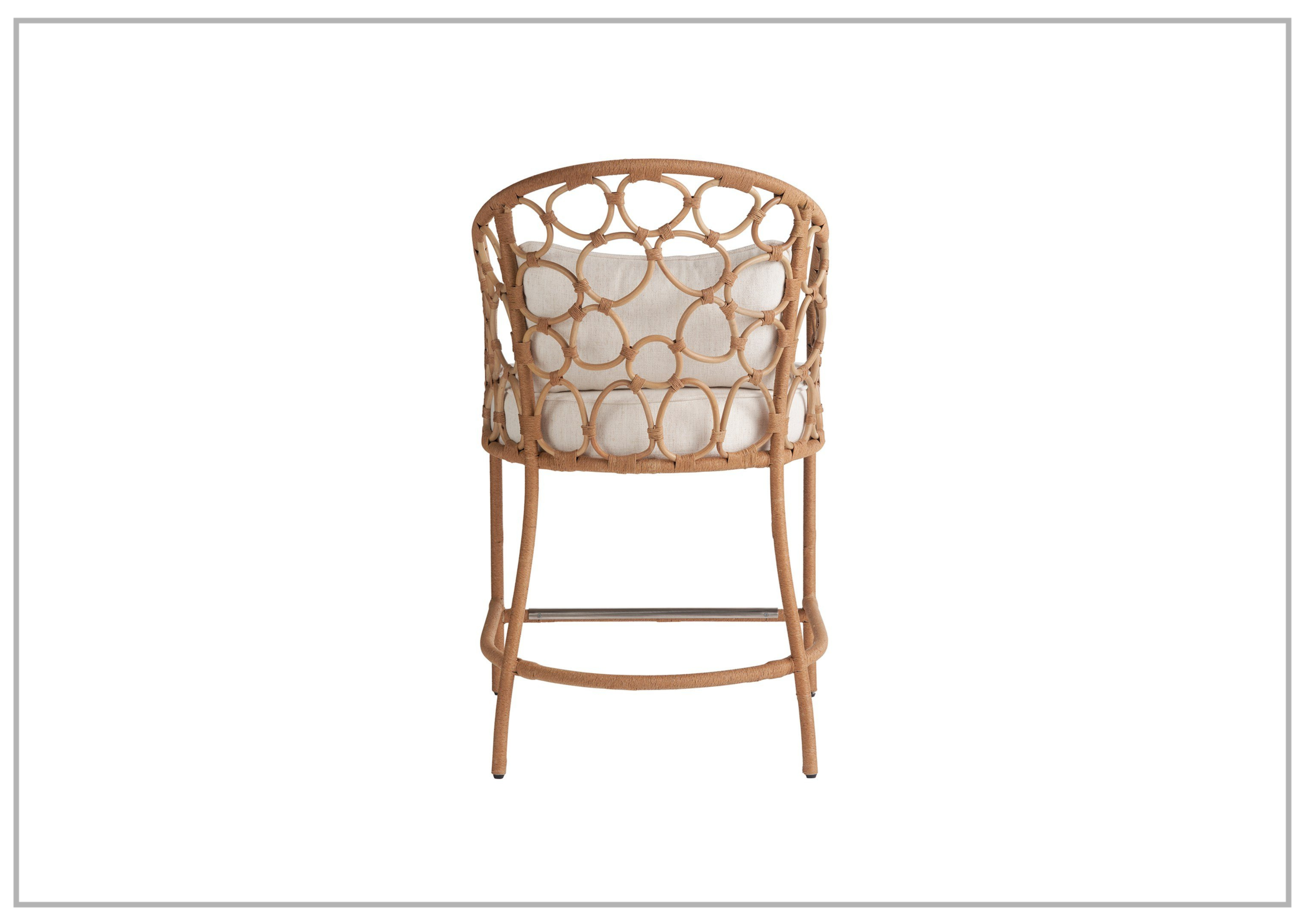 Universal Rattan Counter Stool - Pebble Weave Rectangular Bar Chair for Kitchen Island, Breakfast Nook & Outdoor Patio Seating