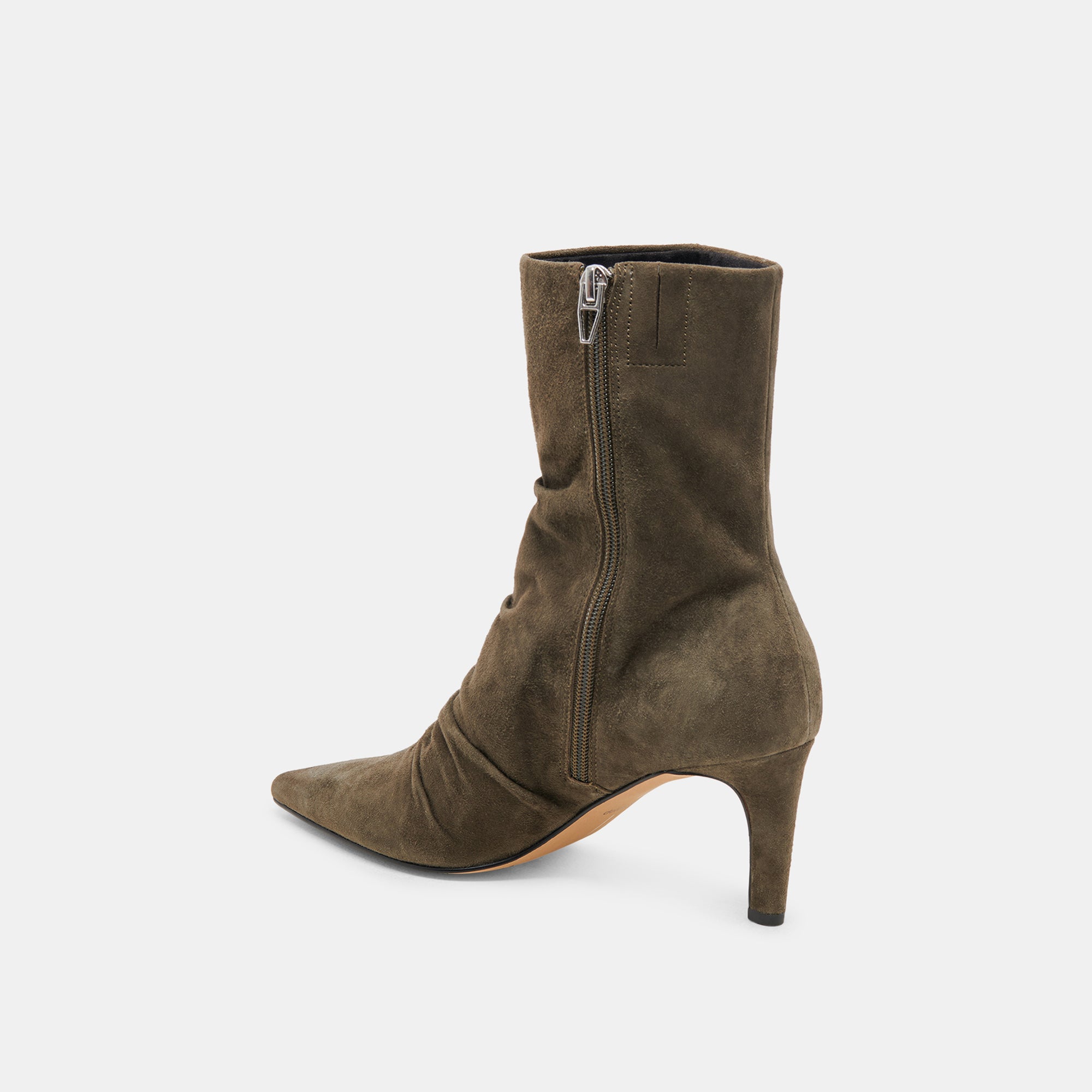 FERNLY Women's Wide Calf Boots in Army Suede - Comfortable & Stylish Ankle Boots for Casual Wear, Work & Outdoor Activities