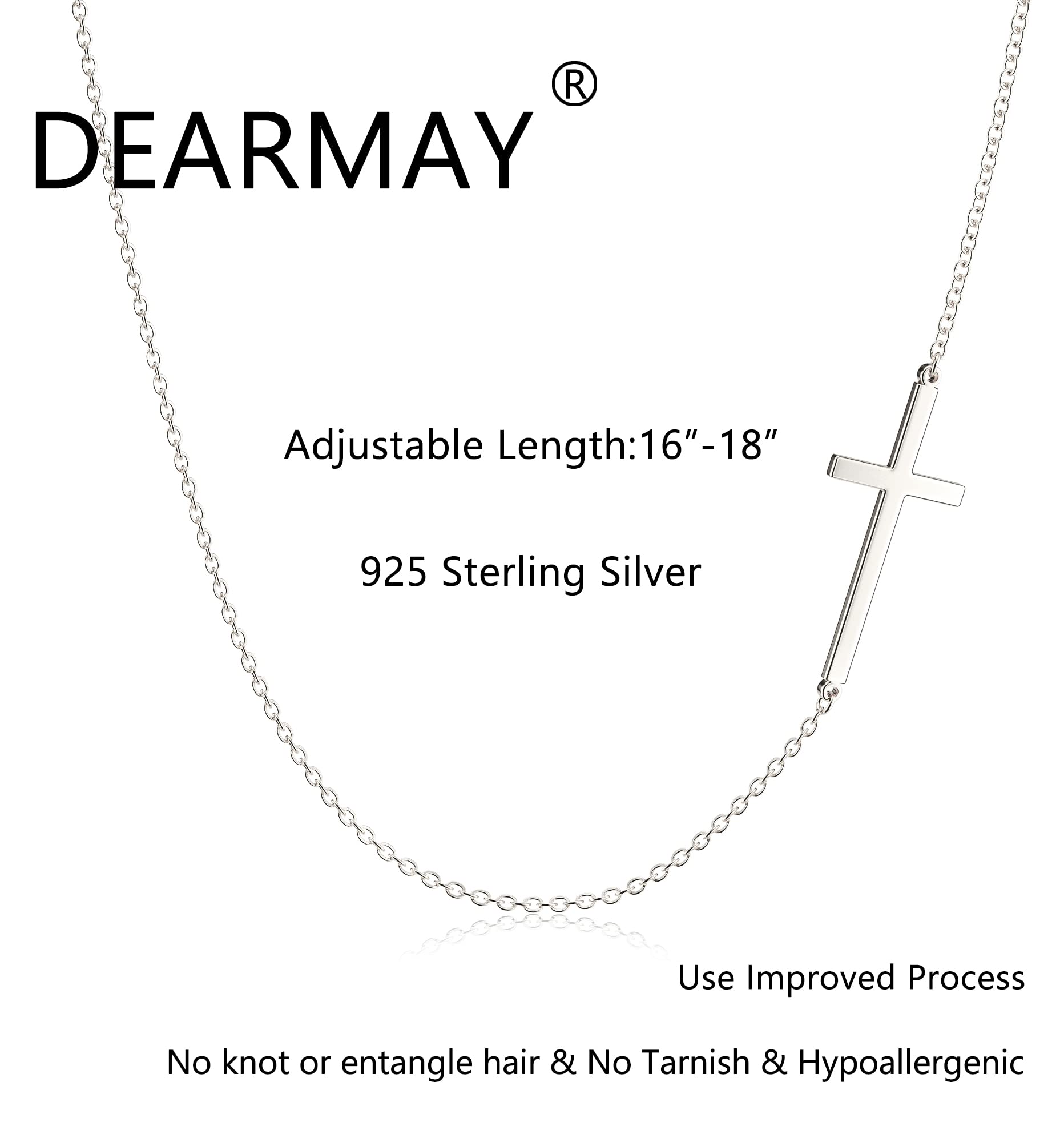 DEARMAY Dainty Cross Necklace for Women - 14K Gold Filled & Sterling Silver Small Cross Pendant Necklace, Thin Chain Layered Choker, Minimalist Aesthetic Jewelry Gift for Her | Perfect for Everyday Wear, Church, Baptism, Weddings & Special Occasions