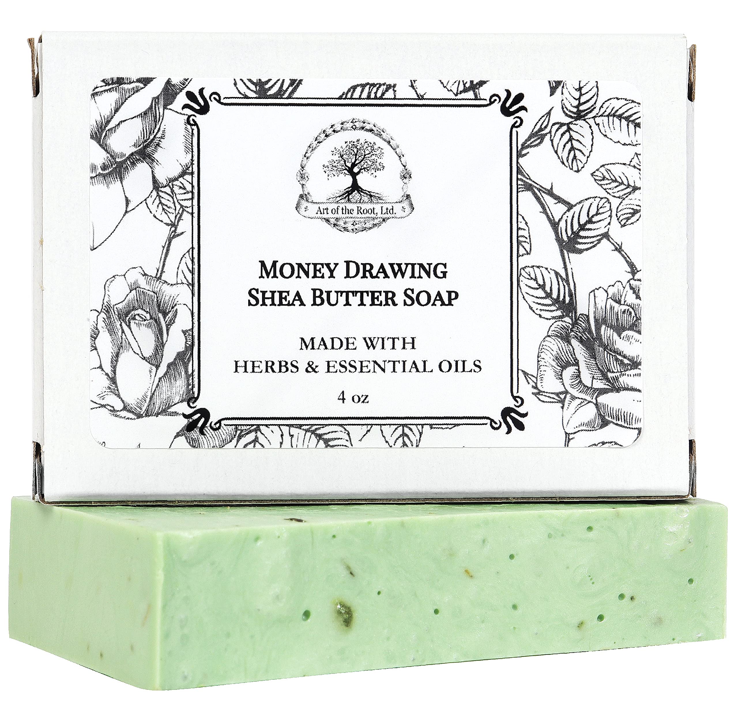 Handmade Money Drawing Shea Herbal Soap Bar for Prosperity & Wealth | Natural Wiccan Pagan Hoodoo Ritual Soap | Spiritual Cleansing & Abundance Manifestation | Perfect for Meditation, Altar Offerings & Spiritual Baths