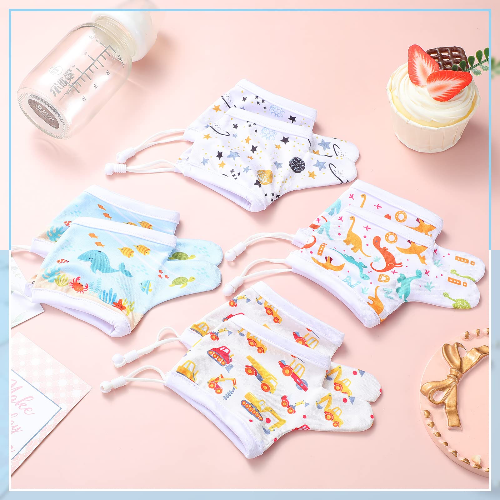 4 Pairs Breathable Thumb Sucking Guard for Kids 3-6 Years - Dinosaur Design Finger Sucking Prevention Gloves for Toddlers & Babies - Stop Nail Biting & Thumb Sucking Habit - Perfect for Daycare, Travel & Nighttime Use
