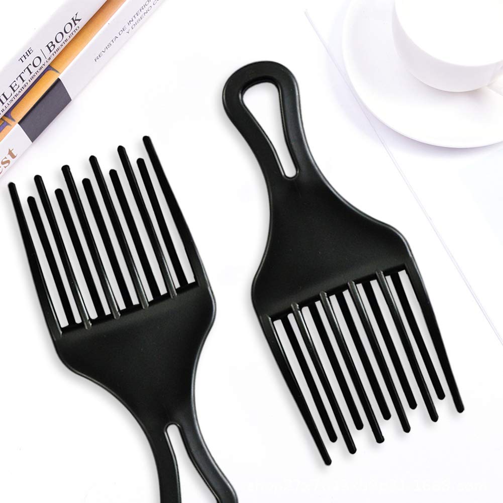 NALCY 4PCS Afro Hair Pick Comb Set - Plastic Wide Tooth Comb for Natural Curls, Perm & Styling - Perfect for Afro Hair, Curly Hair Care & Salon Styling Tools
