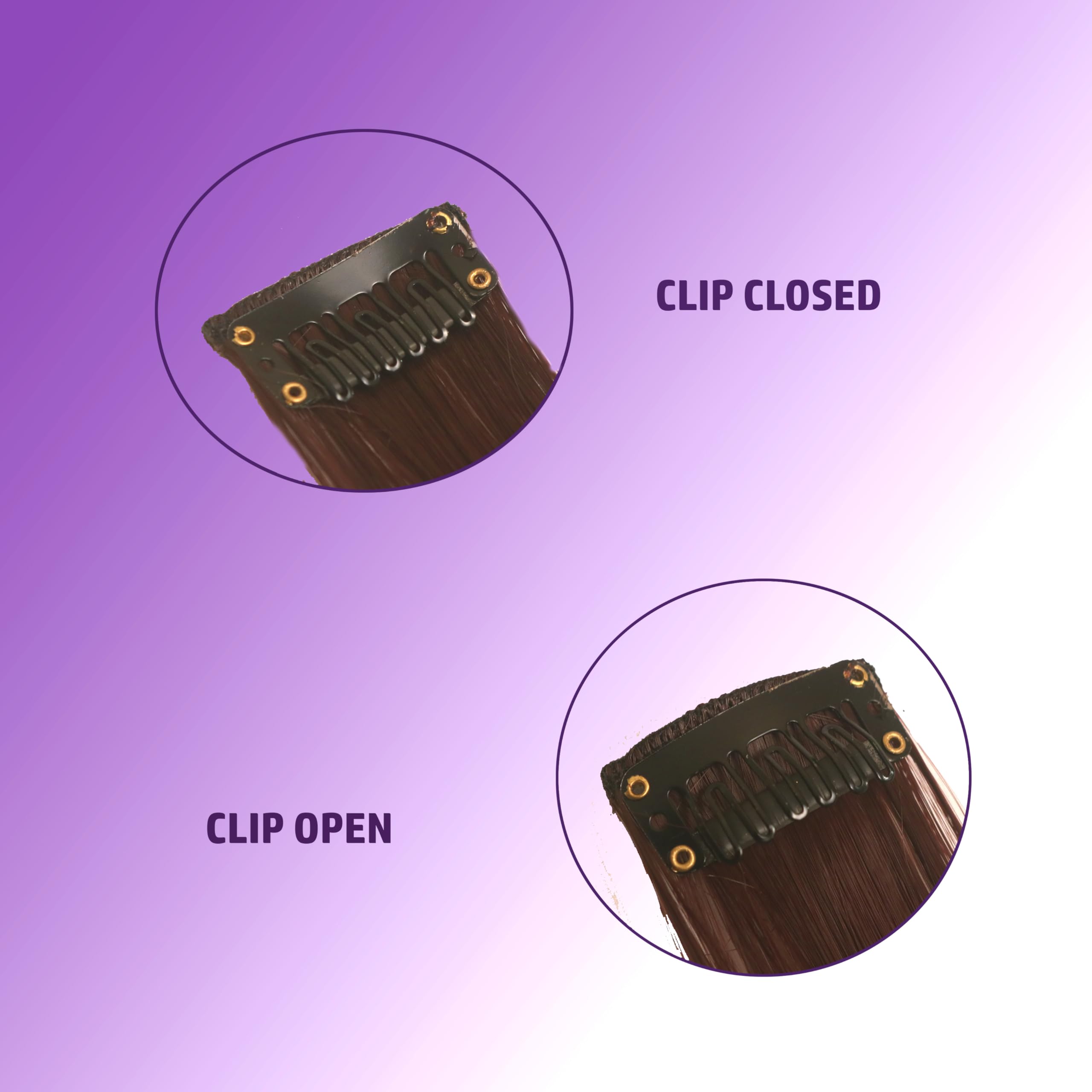 Burgundy Clip-in Hair Extensions for Women - 4-Piece Synthetic Straight Hair Highlights Set for Length & Volume | Perfect for Parties, Cosplay & Daily Styling