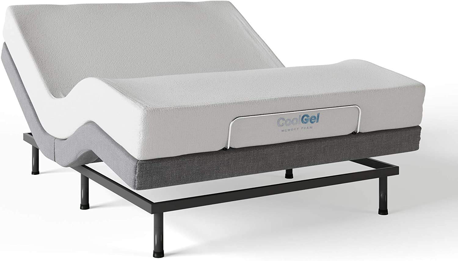 Cool Gel Memory Foam Mattress Queen Size - 8 Inch Ventilated Gel Mattress with Adjustable Base | Pressure Relief for Back & Side Sleepers | Perfect for Bedroom, Guest Room & Dorm