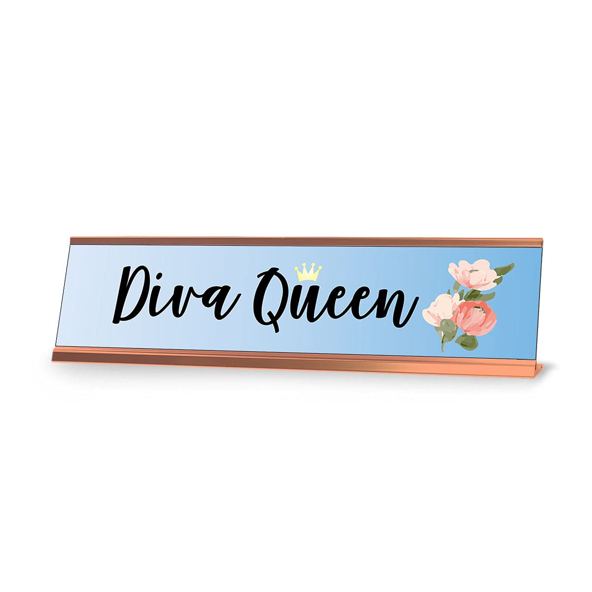 Stylish Diva Queen Office Desk Sign - 2 x 8 Inch Elegant Designer Gift for Women - Perfect for Workstations, Home Offices & Corporate Gifts