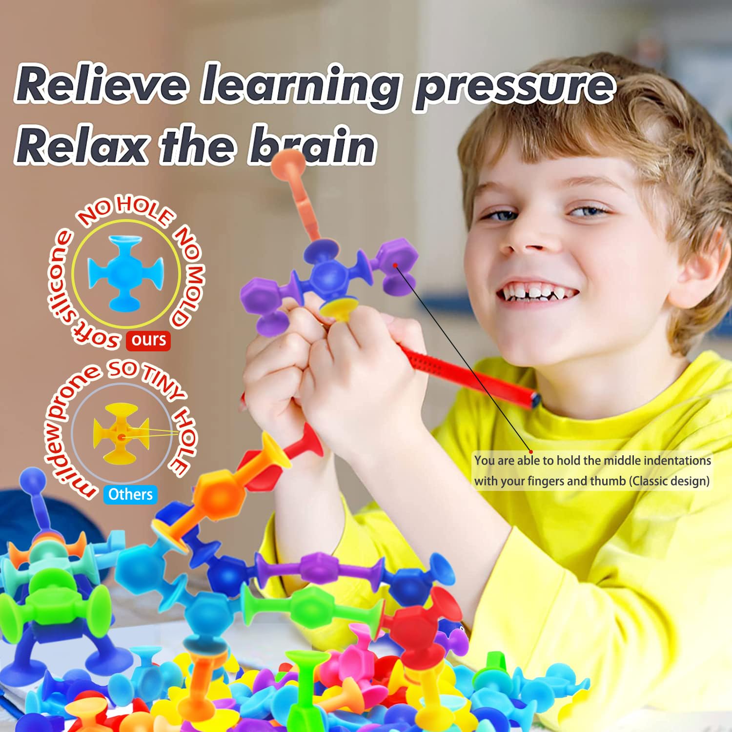 114-Piece Suction Cup Bath Toys Set for Kids Ages 3-8 - Sensory Learning Toys for Toddlers, Montessori Classroom & Autism Therapy - Fun Bathtub & Window Play for Family Game Night & Preschool Education
