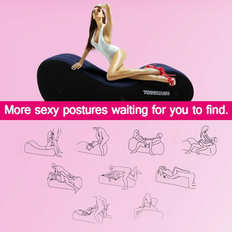 Inflatable Sex Sofa Bed with Handcuffs & Ankle Cuffs - Waterproof Love Position Pillow for Couples, Sex Lumbar Support Cushion - Perfect for Bedroom, Adult Play & Spicing Up Relationships