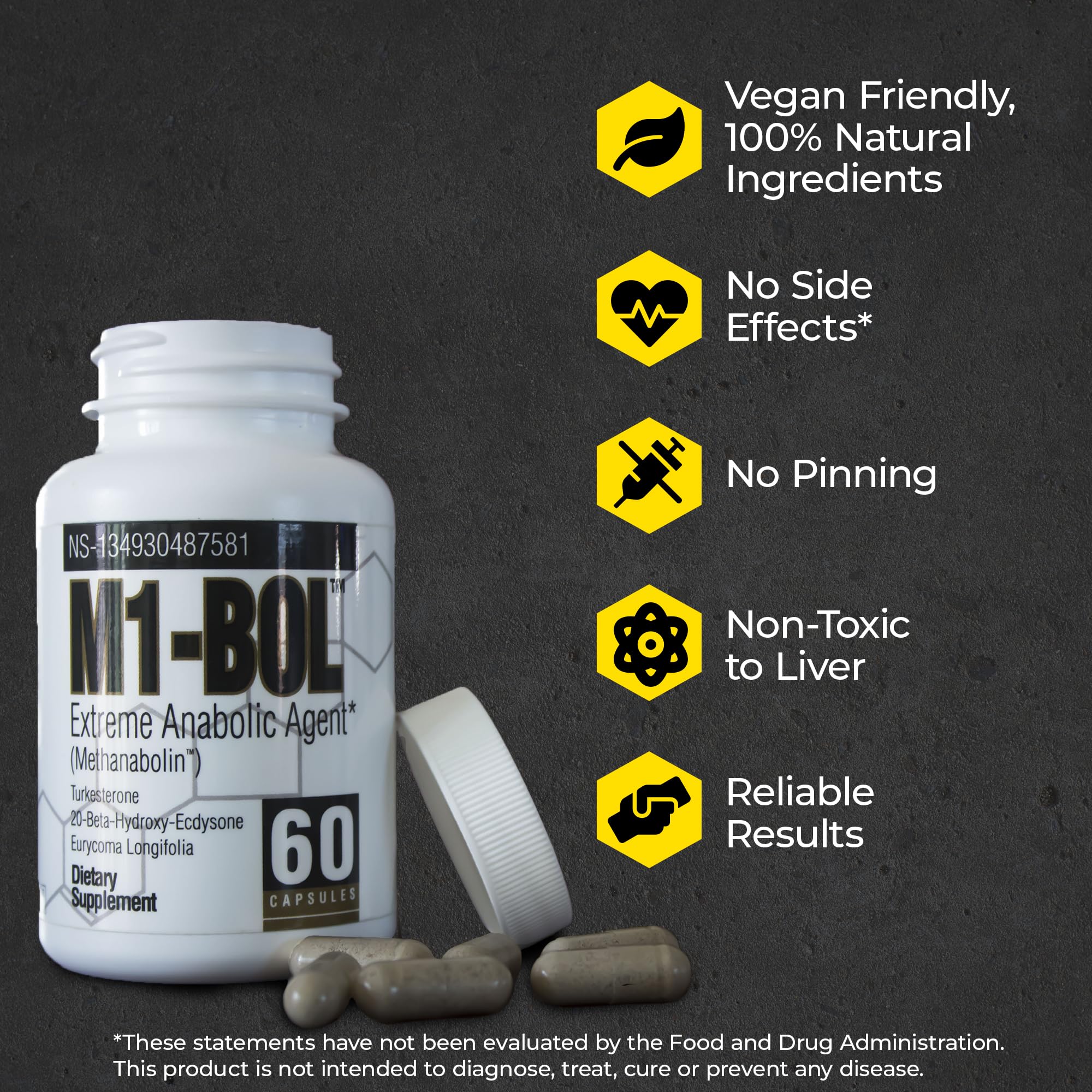 Avry Labs Extreme Anabolic Supplement with Turkesterone - Vegan Muscle Growth & Strength Booster for Men - Supports Recovery & Natural Testosterone Levels - 60 Capsules - Ideal for Bodybuilding, Fitness & Workout Recovery