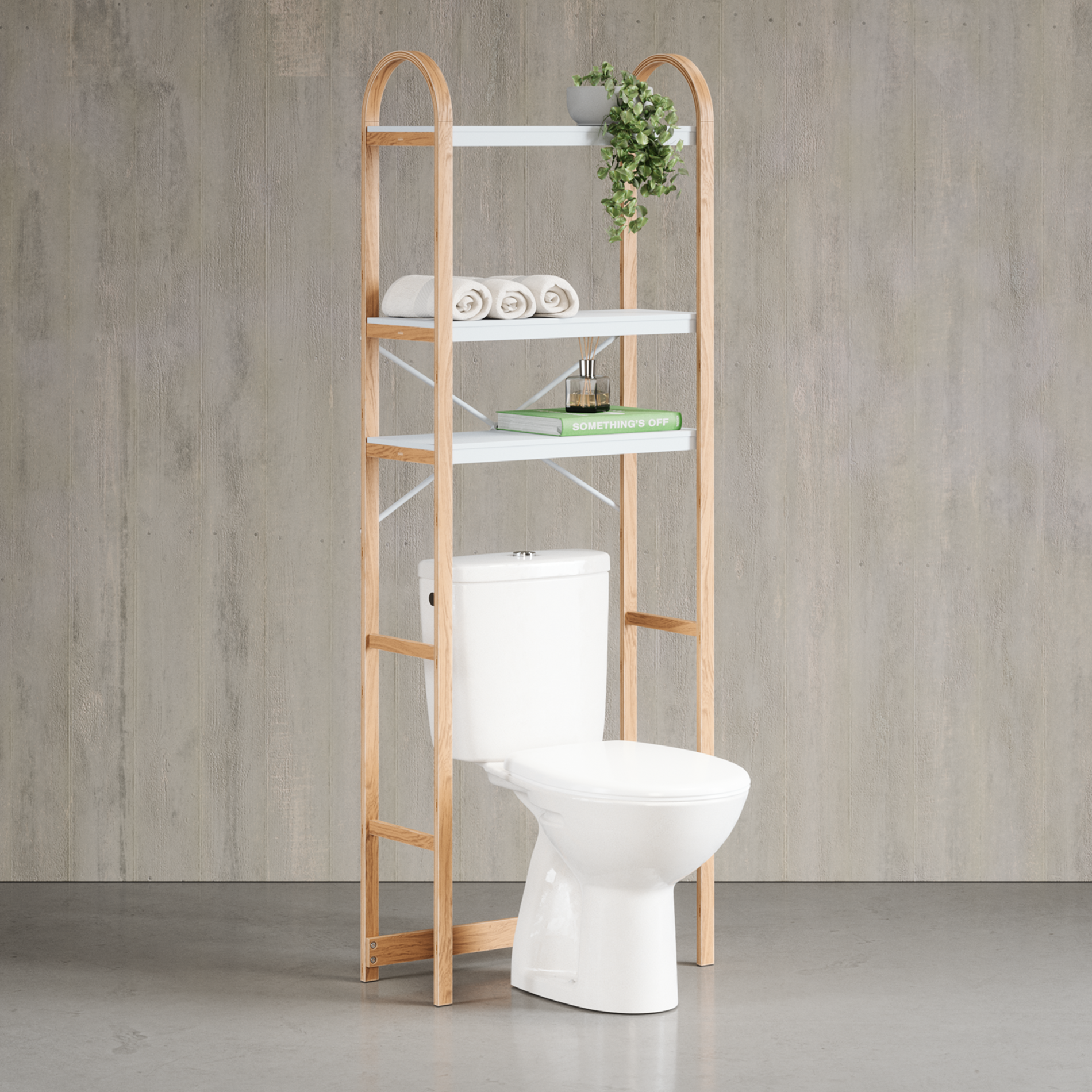 Bellwood Over the Toilet Shelf - Space Saving Bathroom Storage Organizer for Towels, Toiletries & Decor - Perfect for Small Bathrooms & Powder Rooms