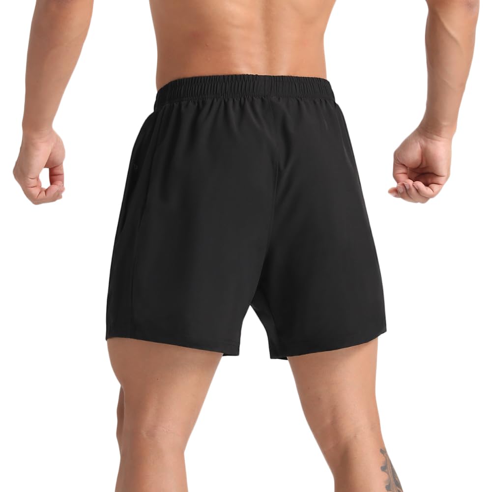 2 Pack Men's Lightweight Athletic Running Shorts 5'' - Quick Dry Gym Workout Shorts with Zipper Pockets - Perfect for Jogging, Training & Outdoor Activities