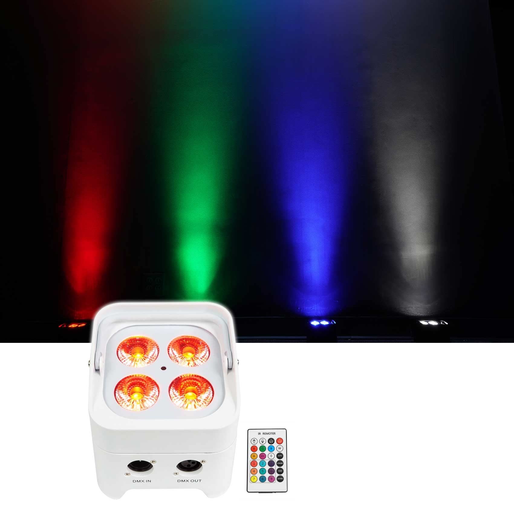 Rockville PAR 50 RGBWA+UV Wireless DMX Rechargeable LED Stage Lights (2-Pack) with Carrying Bag - Perfect for DJ Shows, Concerts, and Live Performances