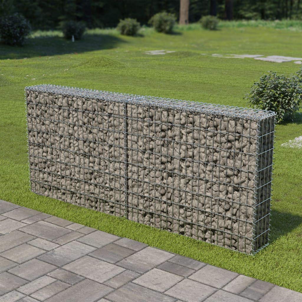 Galvanized Gabion Wall with Covers - Stone Basket Wire Mesh for Garden Edging, Outdoor Landscape Design, Raised Bed Planter | Perfect for Patio Borders, Retaining Walls & Backyard Decor
