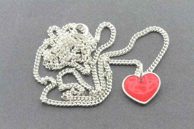 Red Heart Pendant Necklace Sterling Silver - Elegant Jewelry Gift for Women, Valentine's Day, Anniversary & Romantic Occasions