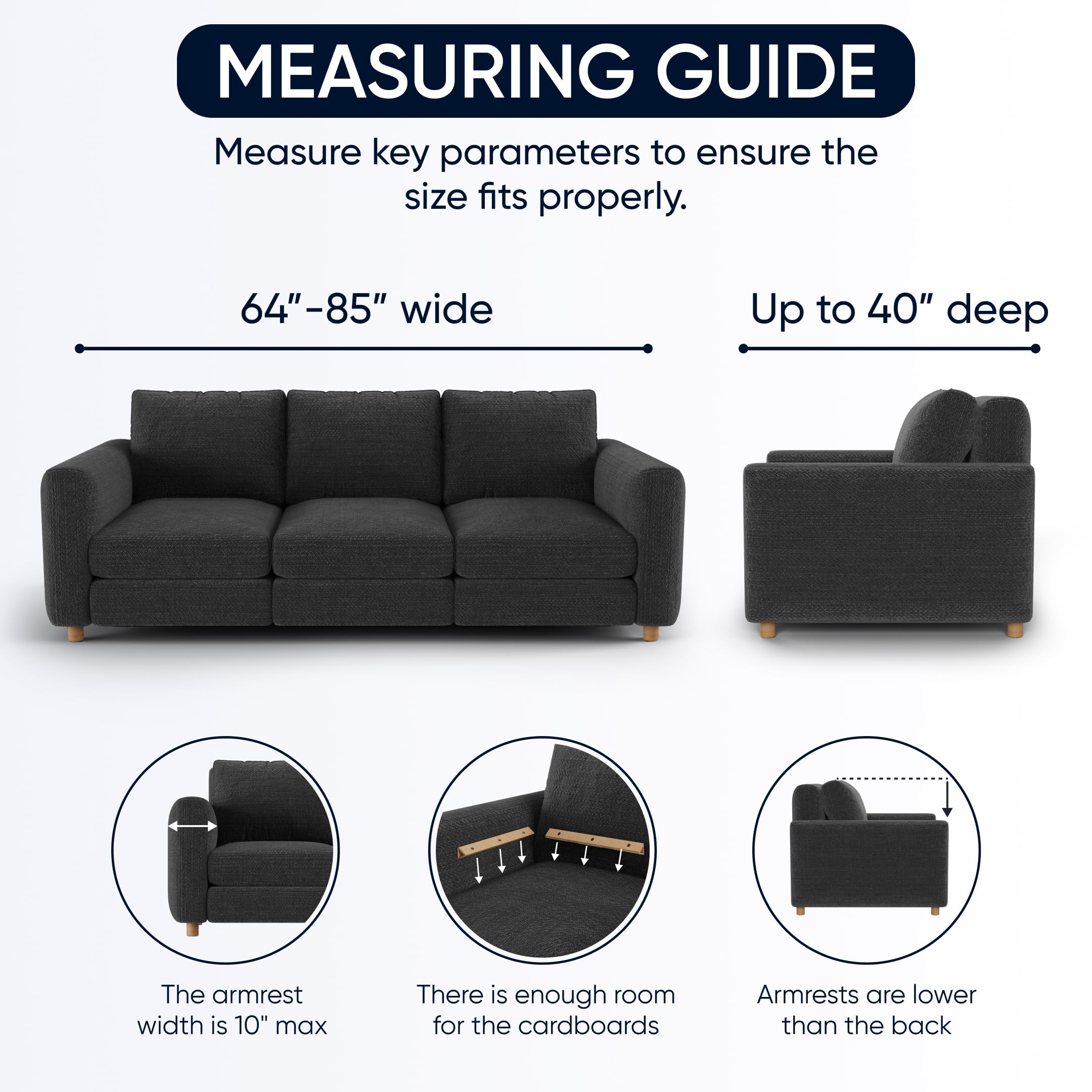 PAULATO BY GA.I.CO. Stretch Sofa Slipcover - Soft Polyester Fabric Couch Cover - Washable 1-Piece Form Fit Protector for Pets - Velvet Collection in Ivory - Perfect for Living Room, Family Room & Pet-Friendly Homes