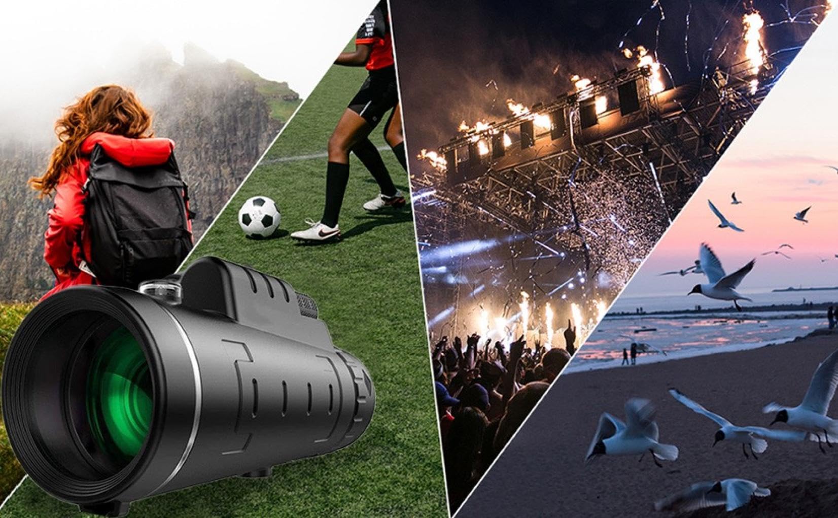 40X60 HD Monocular Telescope with Tripod - High Magnification Portable Outdoor Telescope for Bird Watching, Hunting, Hiking, Camping & Travel - Perfect for Wildlife Observation & Adventure Photography