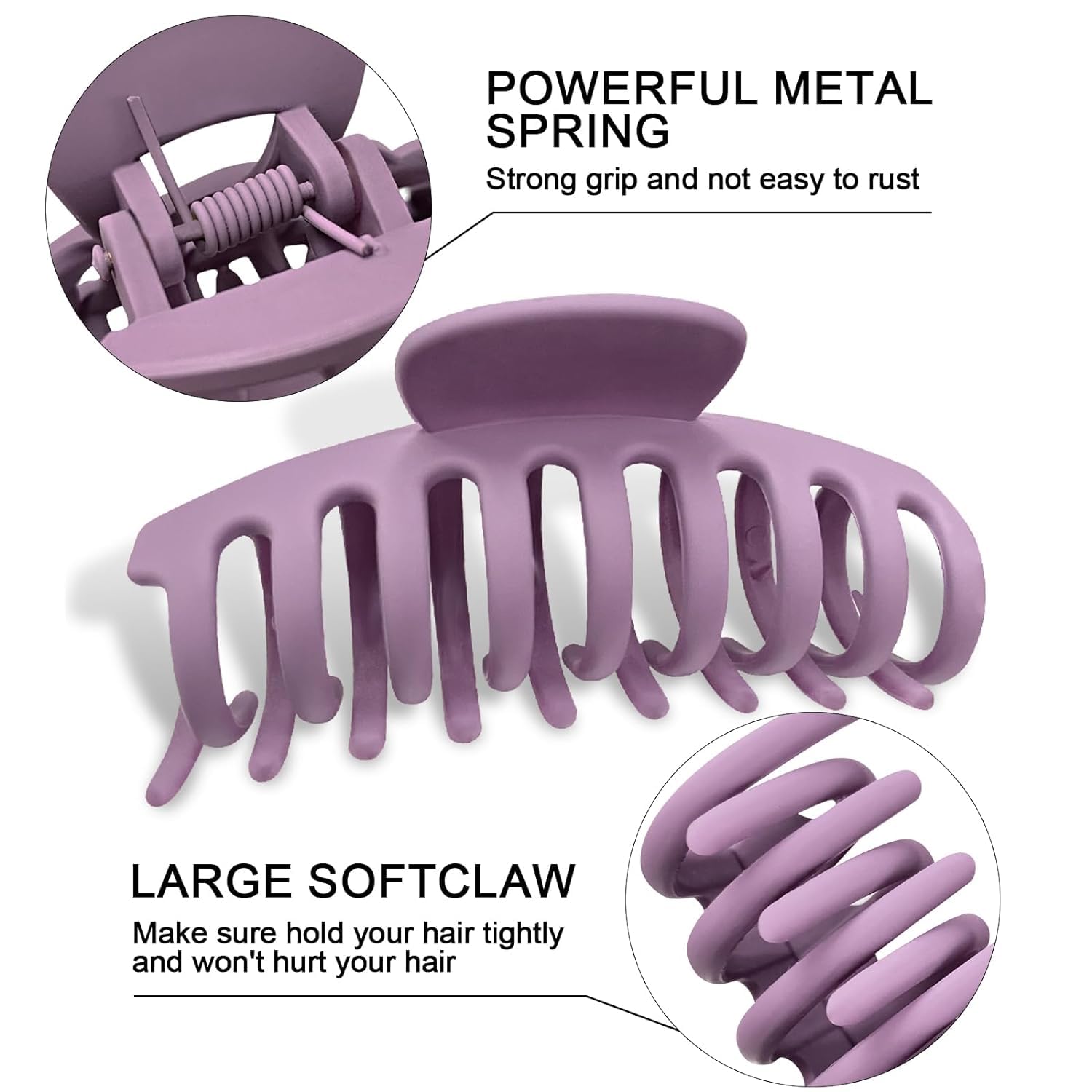 4 Pcs Matte Non-Slip Large Hair Claw Clips for Women - Strong Hold Hair Clips for Thick & Thin Hair - Fashion Hair Styling Accessories - Perfect Christmas Gifts for Women & Girls - Great for Work, Parties & Everyday Hairstyles