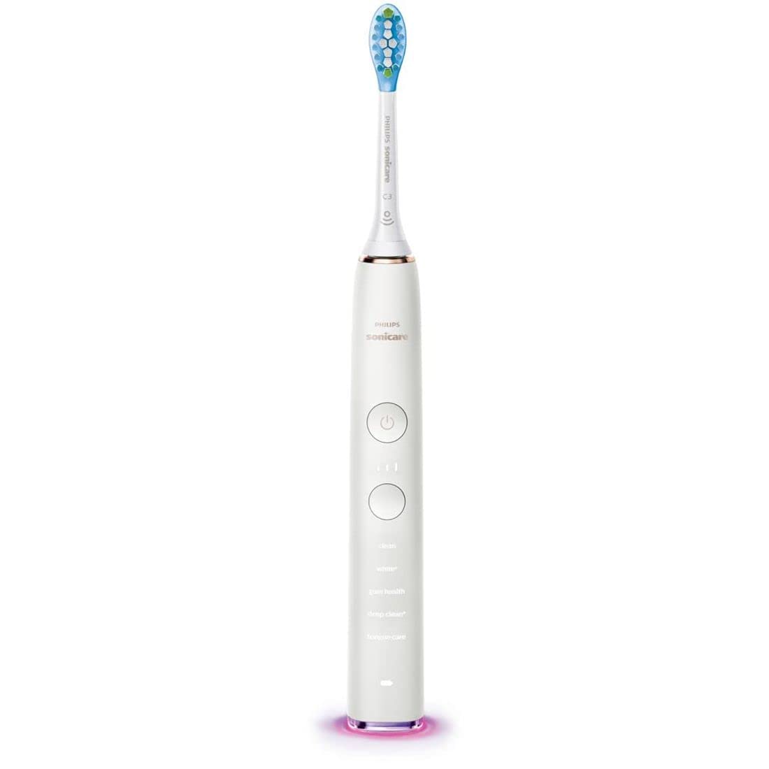 Philips Sonicare HX9924/61 DiamondClean Smart Electric Toothbrush - 5 Brushing Modes, 3 Intensity Levels, USB Travel Case & Glass Charger - Perfect for Travel, Home & Professional Dental Care