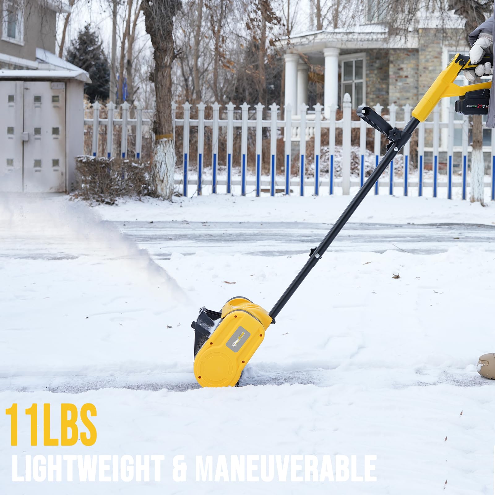 20V 12-Inch Cordless Snow Shovel - 4Ah Battery Powered Snow Blower with Directional Plate & Adjustable Handle - Includes Quick Charger - Perfect for Driveways, Sidewalks & Winter Storm Cleanup