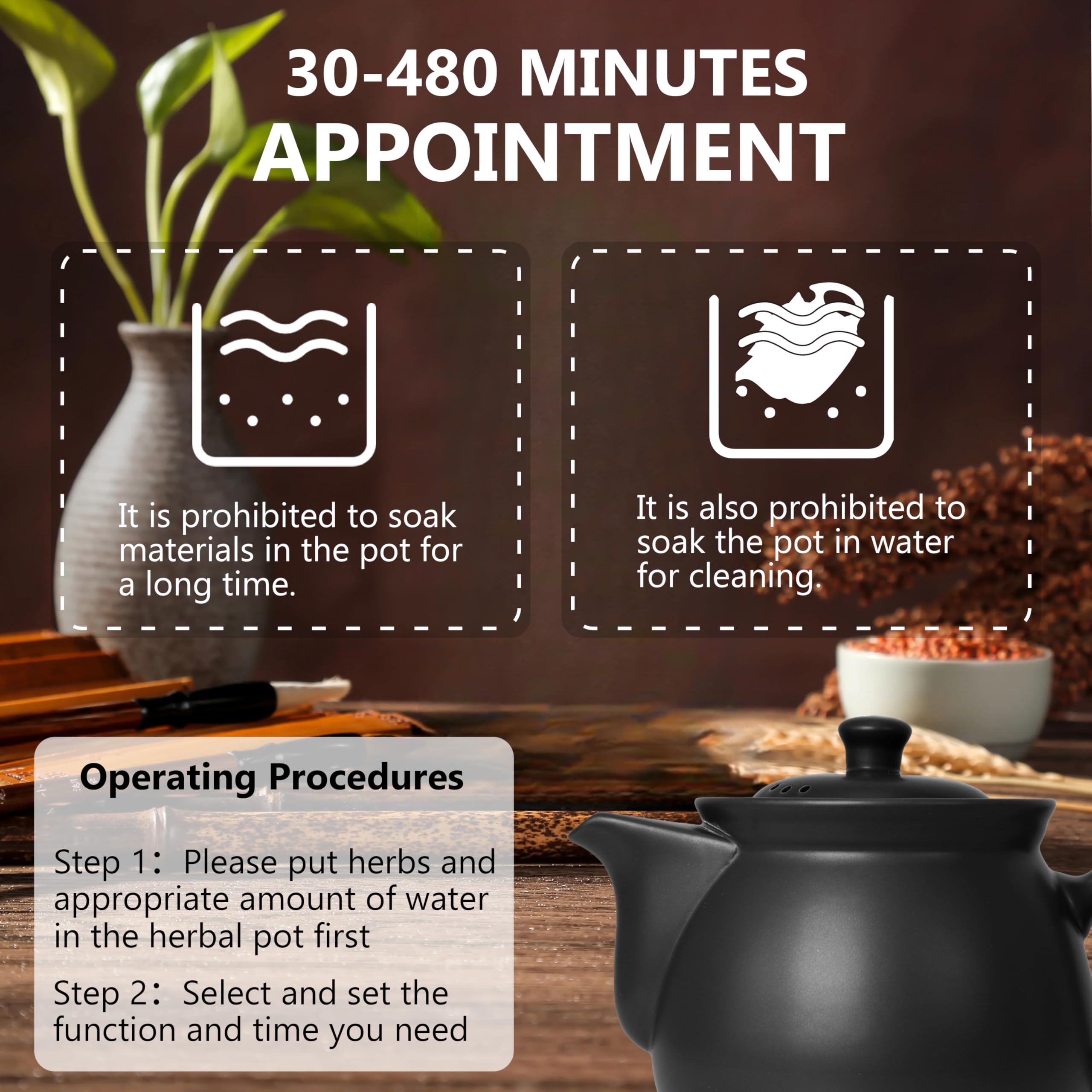 5L Electric Chinese Herbal Medicine Cooker - Ceramic Pot for Herbal Tea, Soup, Stew & Porridge | Multi-Functional Household Slow Cooker for Traditional Remedies & Healthy Meals | Perfect for Home Apothecary, Wellness Routines & Asian Cuisine Preparation