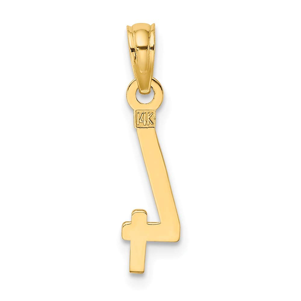 14K Yellow Gold Number 4 Charm Necklace - Milestone Birthday & Anniversary Pendant with 18