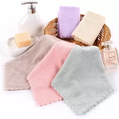 Lodhi Home Ultra Soft Microfiber Face Towels - Highly Absorbent Handkerchiefs for Women, Girls & Babies - Gentle Makeup Remover Cloths (Multicolor, 4-Pack) - Perfect for Skincare, Travel & Gym Use