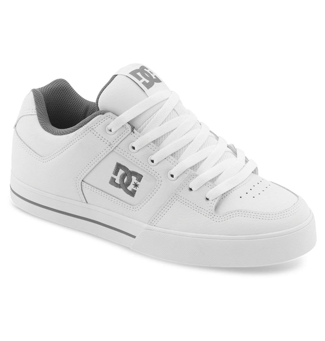DC Men's Pure Casual Low Top Skate Shoes - White/Battleship/White - Size 11.5 US - Comfortable Sneakers for Skateboarding & Streetwear Fashion