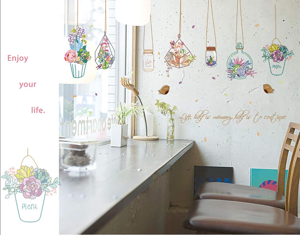 Beautiful Removable PVC Vase Wall Decals & Stickers - Self-Adhesive Wall Art for Living Room, Bedroom Decor | Perfect for Home Interior Design, Nursery, Office & Dorm Room