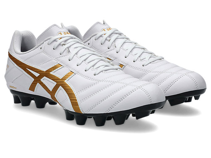 ASICS Men's Lethal Speed White/Gold Football Cleats - Lightweight Soccer Shoes for Artificial Turf & Firm Ground - Perfect for Training, Matches & Competitive Play