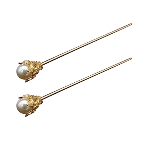 2pcs Vintage Pearl Hair Sticks - Chinese & Japanese Style Hairpins, Women's Hair Chopsticks, Elegant Hair Jewelry Accessories for Girls, Perfect for Weddings, Parties & Traditional Hairstyles