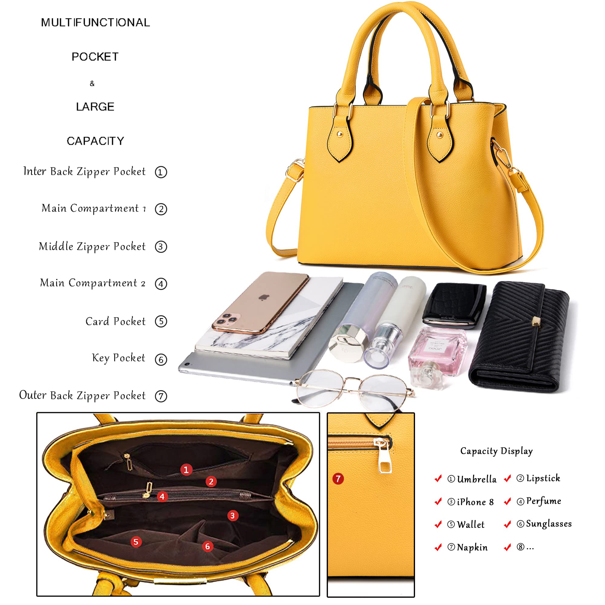 Chicarousal Women's Leather Crossbody Bag - Stylish Tote & Shoulder Purse for Daily Use