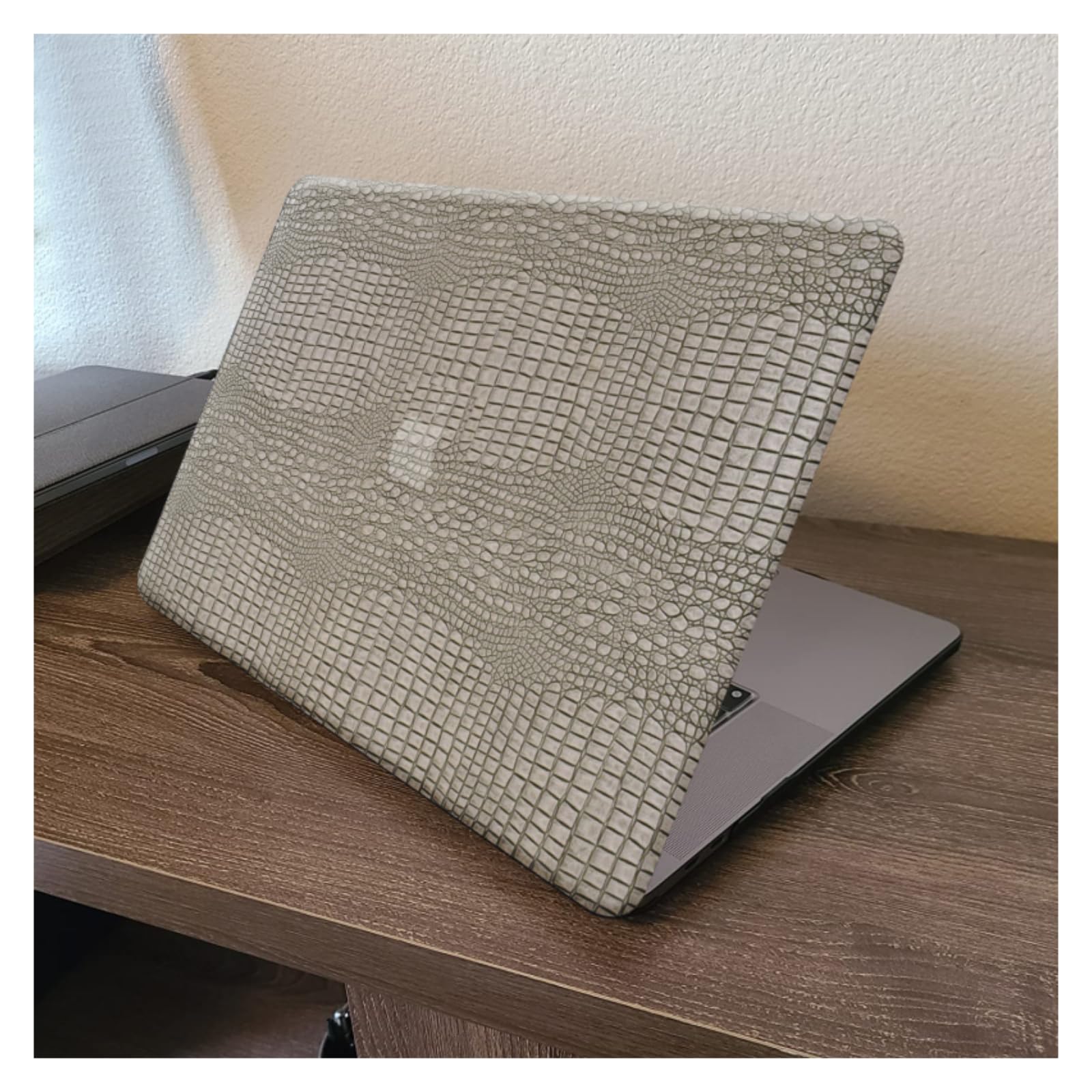 DTangLsm MacBook Air 13 inch Case (2010-2017 Models A1466 A1369) - Premium Crocodile PU Leather Hard Shell Protective Cover with Keyboard Protector for Old Version MacBook Air 13 - Silver | Perfect for Work, Travel & School Use