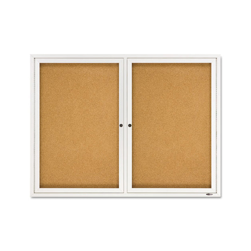 Premium Enclosed Indoor Cork Bulletin Board with Lockable Doors - Perfect for Home Office, Classroom, and Workspace Organization