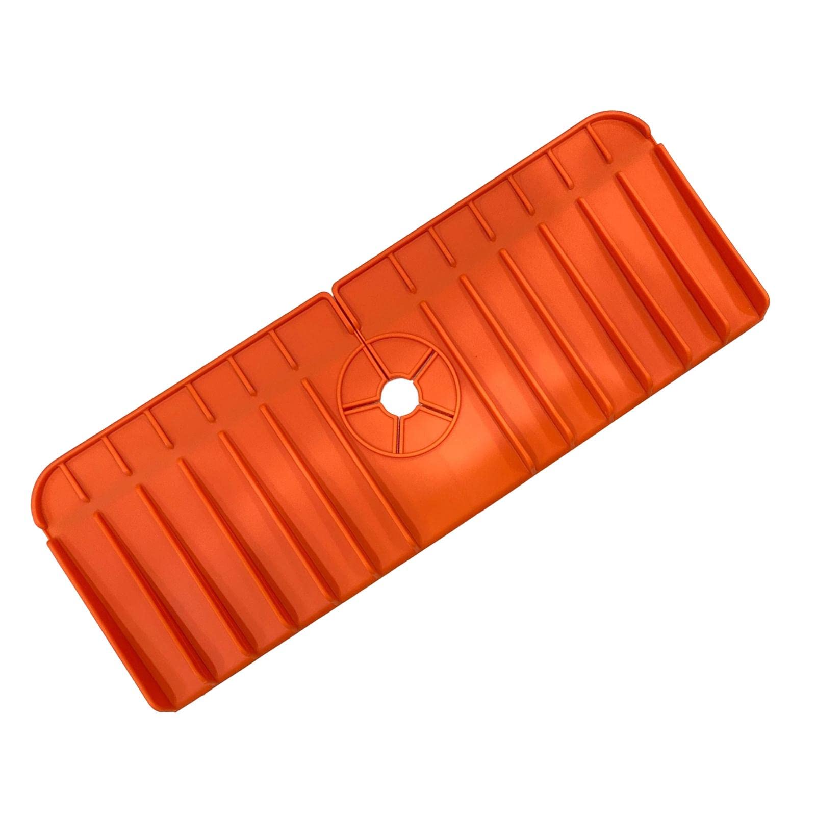 Baoblaze Reusable Silicone Faucet Absorbent Pads - Non-Slip Kitchen Sink Mat for Water Drying, Counter Protection - Perfect for RV, Farmhouse & Home Use (Orange) - Ideal for Kitchen Organization & Spill Prevention