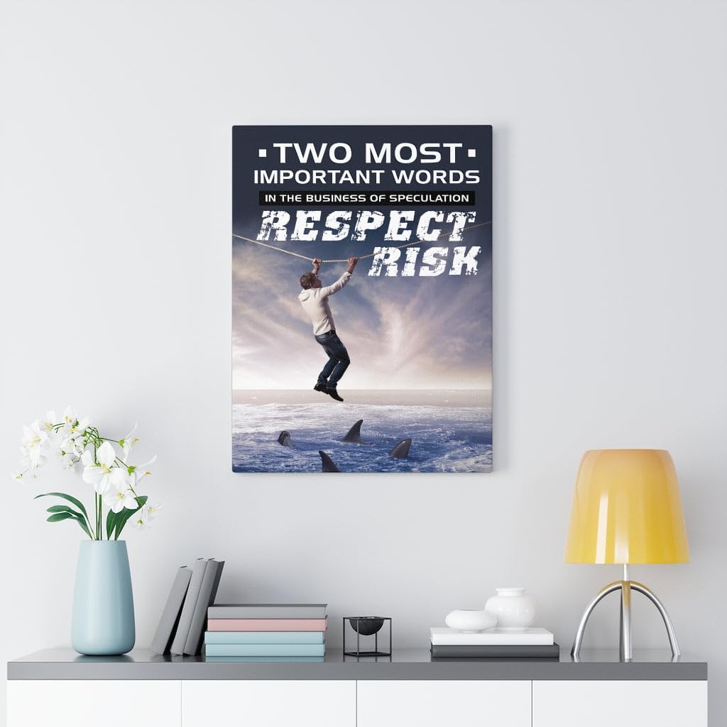 Stock Market Art Canvas Print - Speculation Trader Gift with Inspirational Quotes - Perfect Wall Decor for Office, Home & Trading Room - Unframed Wall Art for Finance Enthusiasts & Investors