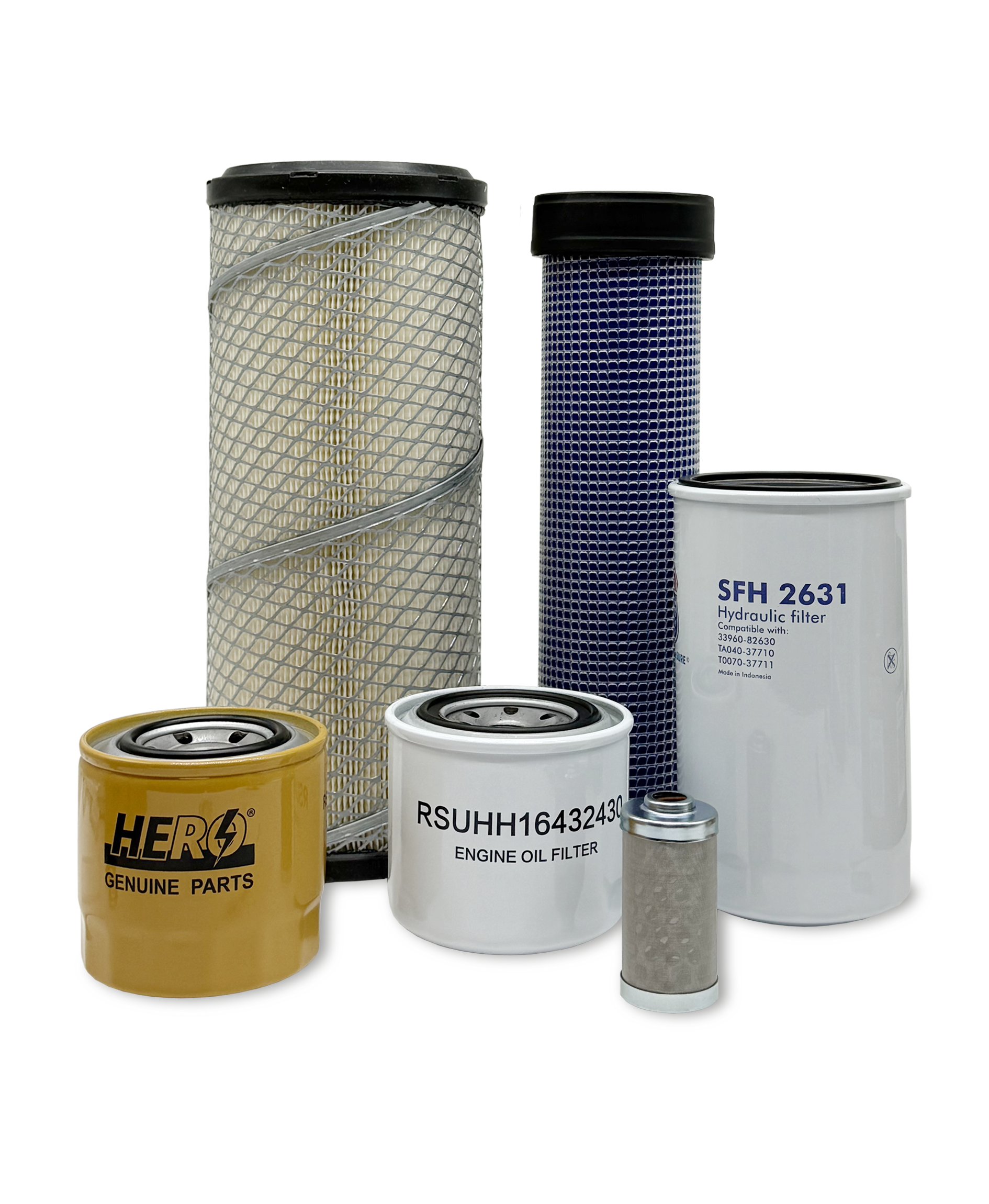 HERO® Maintenance Filter Kit for Kubota L4701F Tractor - Oil, Fuel & Air Filters Replacement Set - Perfect for Routine Tractor Maintenance & Farming Equipment Care